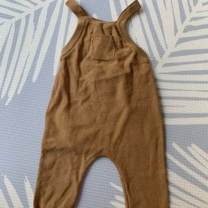 Quincy Mae knit overalls in honey